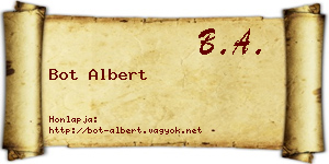Bot Albert névjegykártya